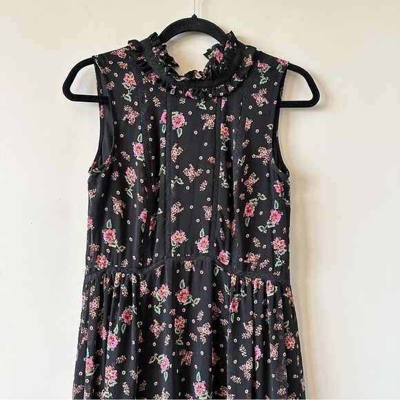 REBECCA Minkoff-Dainty Floral High Neck High Low Sleeveless Dress (Size:XS) - Picture 6 of 14